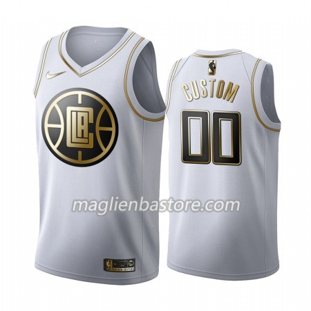 Maglia NBA Los Angeles Clippers Personalizzate Nike 2019-20 Bianco Golden Edition Swingman - Uomo